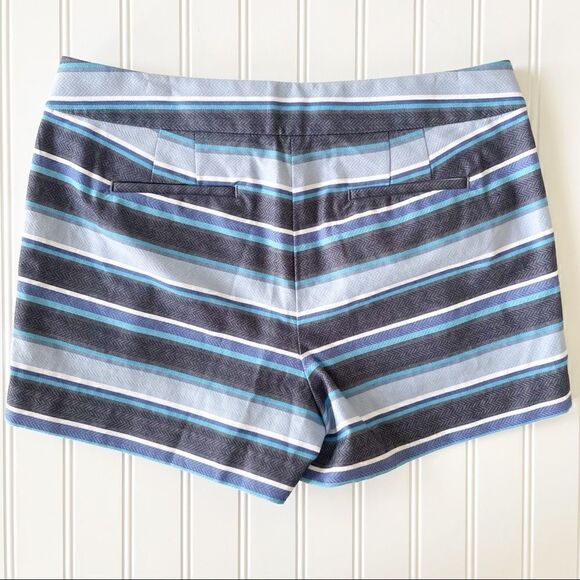 J. Crew Blue Textured Stripe Shorts - Size 2 - Picture 2 of 4